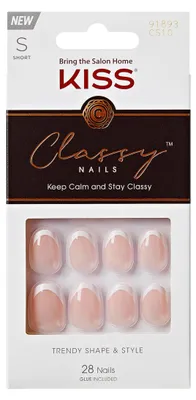 Produktbild von KISS Classy Press-On Nägel "Exclusive Only" French Tip weiß kurz oval