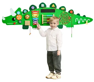 Immagine prodotto di VEVOR Parete attività dinosauri, pannello per lavagna, parete sensoriale Montessori per bambini dai 3 ai 12 anni, ideale per la stanza dei giochi, l'asilo, la classe