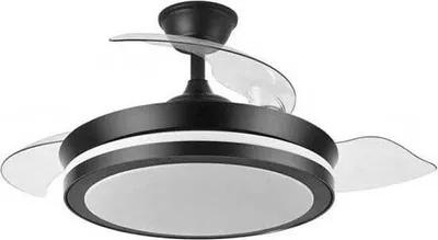 Immagine prodotto di FABRILAMP AKUNADECOR ventilatore Sparta S Nero, pale estensibili con Led integrato e motore Dc