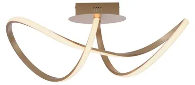 Image de Plafonnier LED laiton mat, intensité lumineuse variable, L 62 cm