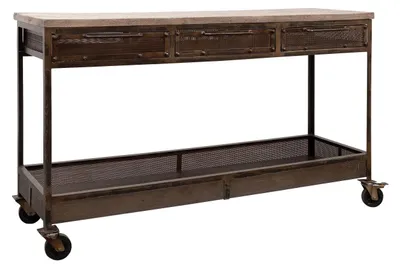 Produktbild von MASSIVMOEBEL24.DE Konsolentisch Mango 150x45x90 braun lackiert HEAVY INDUSTRY #221