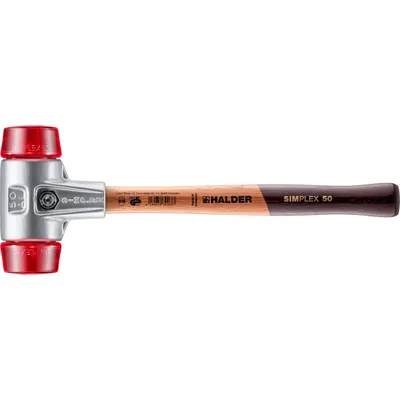 Produktbild von HALDER SIMPLEX Schonhammer Ø 50 mm Plastik rot mit Aluminiumgehäuse