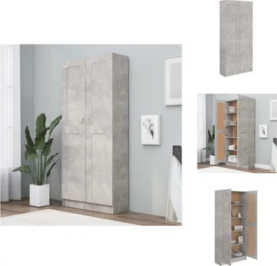 Produktbild von vidaXL Bücherschrank Betongrau 82,5x30,5x185,5 cm Holzwerkstoff -  Bücherregale & Bücherschränke
