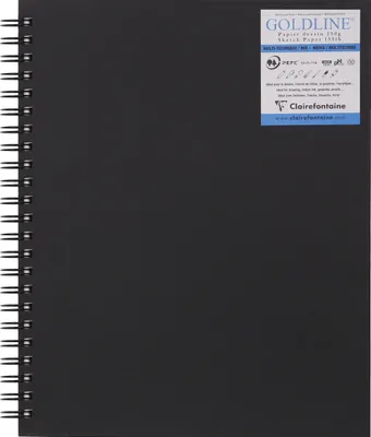 Produktbild von Clairefontaine 5x Skizzenbuch, 40 Blatt 22,9x30,5cm weiß Schwarz 960084C