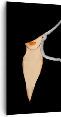Produktbild von Bild auf Leinwand - Leinwandbild - Einteilig - Schwarz Frau Hut - 65x120cm - Wand Bild - Wanddeko - Wandbilder - Leinwanddruck - Bilder - Wanddekoration - Leinwand bilder - Wandbild - PA65x120-4341