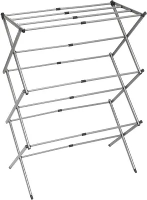 Produktbild von InnovaGoods® | Faltbarer vertikaler Wäschetrockner aus Metall mit 3 Stufen, ausziehbarer Wäschetrockner für innen und außen de, Farbe Stahl.