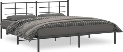 Productafbeelding van vidaXL Bedframe met hoofdeinde, metaal, zwart, 193x203 cm
