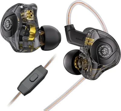 Produktbild von CCZ MC02 Gaming In-Ear Kopfhörer, 3.5mm Kabel IEMs mit Mikrofon, Dual Driver, Geräuschisolierung, HiFi Sound für Musik, Studio & Gaming