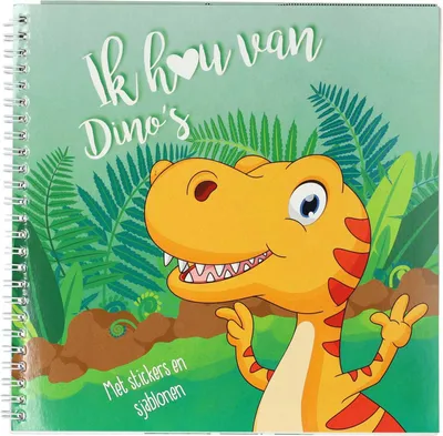 Obrázok produktu pre Kniha samolepiek a šablón Milujem dinosaury