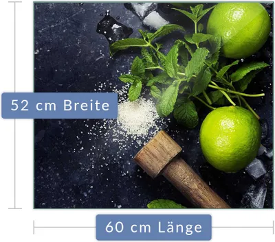 Produktbild von Herdabdeckplatte Abdeckung Glaskeramikfeld Abdeckplatte 1-Teilig 60x52 Zitrone Grün
