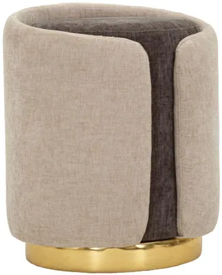 Produktbild von Hocker Pouf zweifarbig Polyester Goldbasis 40x50 cm Mauro Ferretti
