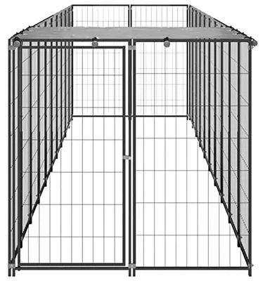 Produktbild von Schwarzer Hundekäfig 6,05 m? aus Stahl, Möbel, Hundekäfig für den Innenbereich, Kennel für Hunde, Hundekäfige, Hundekäfige, Freilaufgehege