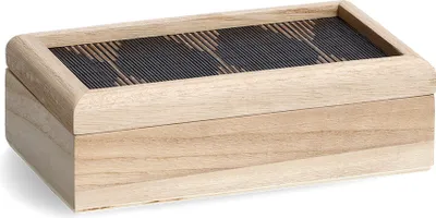 Produktbild von Zeller Aufbewahrungsbox "Black Mosaic", Holz, natur/schwarz, ca. 20 x 12 x 6 cm