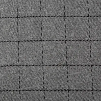 Produktbild von Viskosestoff Meterware Karo Muster feine Linien grau schwarz 1,4m