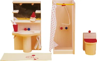 Produktbild von Möbelset für Puppenhaus, Bad Rustikal