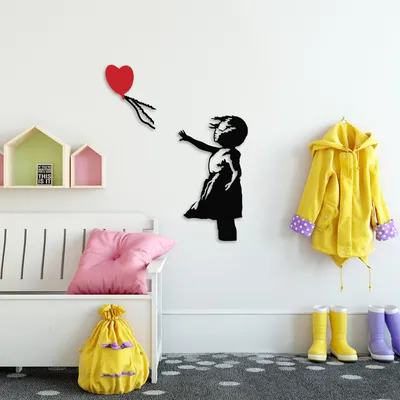Immagine prodotto di Wallity, Banksy - 13, decorazione murale, nero, metallo, 105 x 85 cm