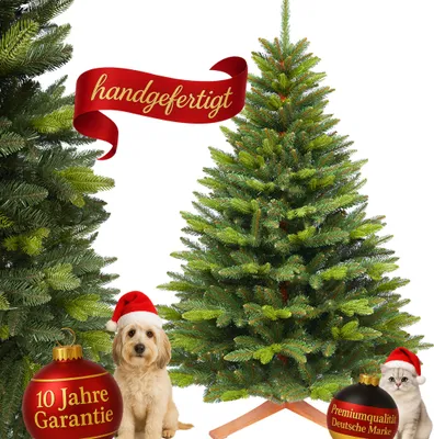 Produktbild von Weihnachtsbaum künstlich 180 cm  Künstlicher Tannenbaum  Echtholzständer Christbaum Spritzgusselemente