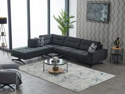 Produktbild von Stoffsofa Ecksofa L form Sofa Polstersofa Grau Couch Moderne Eck