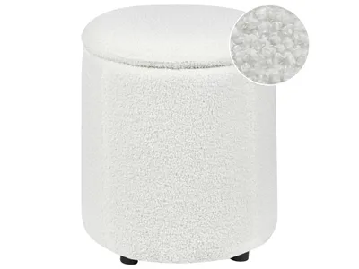 Obrázek produktu pro BELIANI Puf buklé bílý krémový 40 x 38 cm s úložným prostorem Glamour