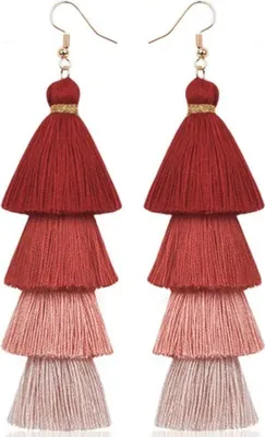 Image de Boucles doreilles Quasten Rouge - Accessoire Coloré et Tendance KP32604
