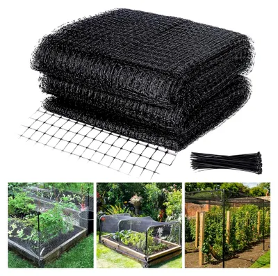 Produktbild von Vogelnetze Vogelschutznetz, 4 X 10m Schutznetz für Garten und Gemüse mit 50 Kabelbindern, Netz zum Schutz von Obstbäumen und Pflanzen
