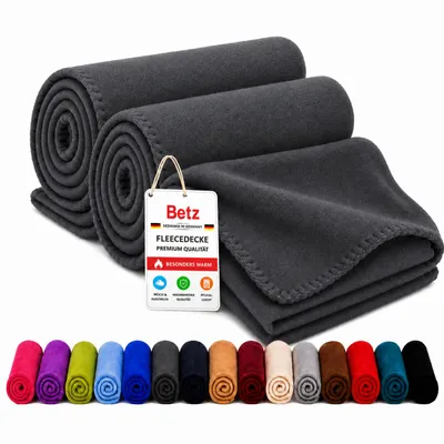 Image de Couverture polaire Betz, 2 pièces, 130 x 170 cm, 180 g/m² – Couverture d'intérieur et couverture douillette – Couverture moelleuse pour canapé – Légère, chaude et facile d'entretien – Anthracite, Image générée par une IA