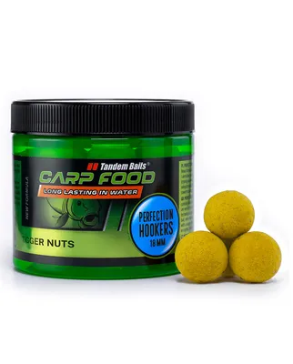 Produktbild von Tandem Baits Carp Food Perfection Mini Hookers Tigernüsse, Karpfenfutter, Karpfen Angeln, Köder zum Große-Fische-Angeln, Karpfenzubehör für Profis & Hobby-Angler, Angelfutter 18mm 12g