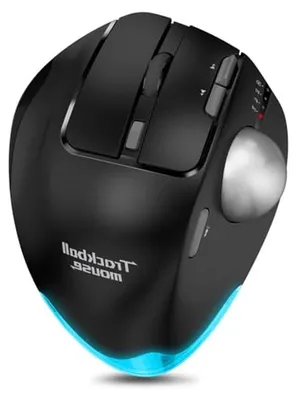 Immagine prodotto di Mouse a trackball – Mouse ricaricabile – Navigazione precisa – Connessione wireless per 3 dispositivi – 4800 DPI – Nero