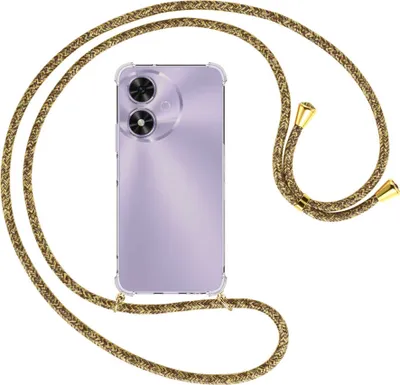 Produktbild von Handykette Backcover-Schutzhülle mit Band (Metall goldfarben) für Honor Play 50 5G / Play 50m 5G - braun+beige