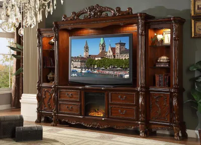 Immagine prodotto di Parete attrezzata TV a muro in legno stile barocco scaffale classico mobile soggiorno nuovo