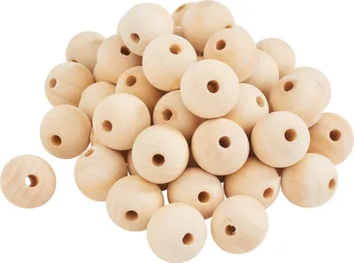 Produktbild von VBS XXL Holzkugeln durchgebohrt Ø 30 mm, 50 Stück