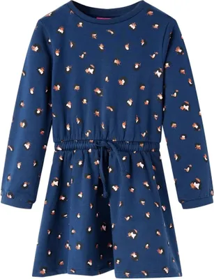 Produktbild von Kinderkleid mit Langen Ärmeln Marineblau 128