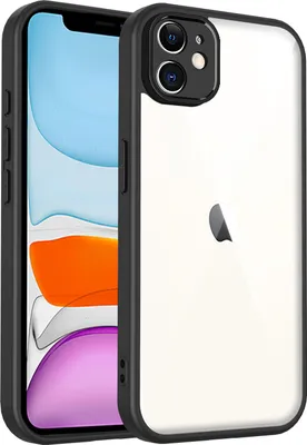 Image de Coque pour iPhone 12 transparente avec cadre TPU, antichoc Noir