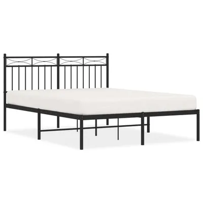 Obrázek produktu pro Kovový rám postele s čelem černý 140 x 190 cm