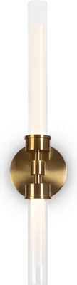 Produktbild von Maytoni Wandleuchte Stelo Glasrohre, 2 LEDs, Warmlicht 3000K 7W, Messing