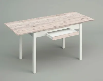 Ausziehbarer Küchentisch, laminiert, Metall, 100x60 cm