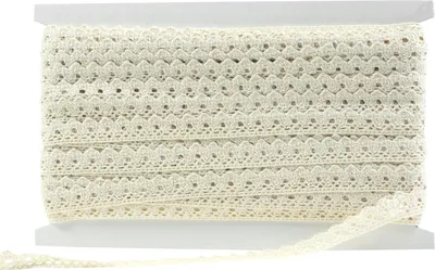 27 m Klöppelspitze aus Polyester 15mm breit Häkelspitze Spitzenband Farbwahl naturweiß