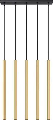 Produktbild von Pendelleuchten PASTELO 5L glanzgold 5xG9 8W Stahl 90x5x45cm Sollux Lighting
