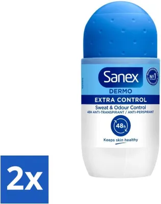 Image de Déodorant à bille Sanex Dermo Extra Control Protection supplémentaire contre les odeurs 50 ml - Pack économique - 2 pièces