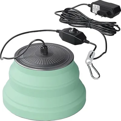 Imagen del producto de Lámpara LED colgante, plegable, de silicona, color verde, diámetro 25 cm