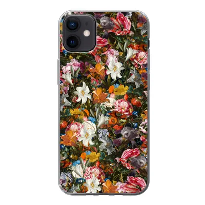 Produktbild von MuchoWow® Handyhülle Schutzhülle Hülle für iPhone 12 mini Blumen - Schmetterling - Design - Kunst - Abstrakt - Malerei - Alte Meister Silikon Softcase Handy Hülle - Bild