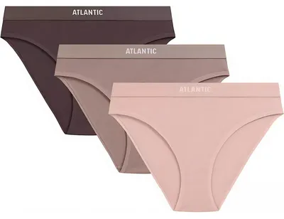 Immagine prodotto di Slip da donna, confezione da 3, modello Atlantic Sport, colore rosa/marrone, taglia S, vestibilità perfetta