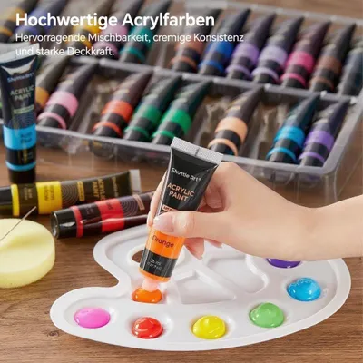 Produktbild von 48er-Pack Acrylfarben-Set - Acrylfarben-Set, Malen, Kreativ - 48 Stück