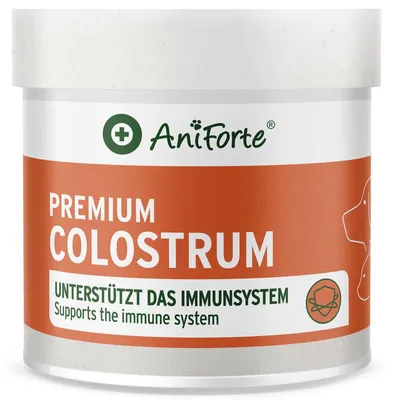Produktbild von AniForte Premium Colostrum für Hunde & Katzen 100g Pulver - Natürliche Erstmilch, Kolostrum unterstützt Abwehrkräfte & Magen-Darm-Trakt, Immunglobulin G in Lebensmittelqualität