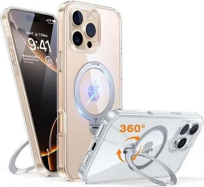 Produktbild von Torras Ostand Spin Case für iPhone 16 ProMax (Transparent)