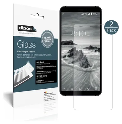 Produktbild von 2x Schutzfolie für Blackview S6 matt - Anti-Shock 9H Folie dipos Glass
