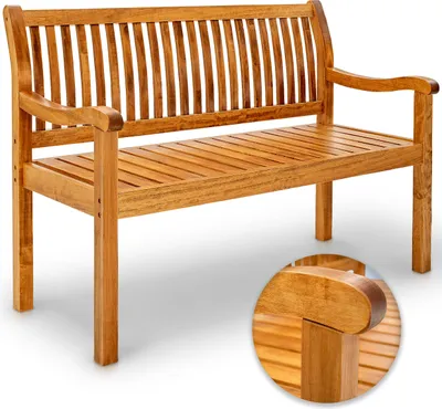 Produktbild von tillvex® zahradní lavice dřevo světle hnědá 125 cm / 2 - 3 osoby lavice masiv zahradní zahradní nábytek