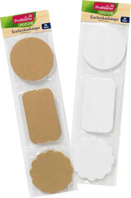 Geschenkanhänger Natur, 3 Formen, 24 Stück