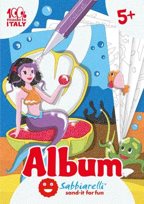 Produktbild von Sabbiarelli Sandmalerei Album Meerjungfrauen Bastelset 15x20 cm 5 Stück