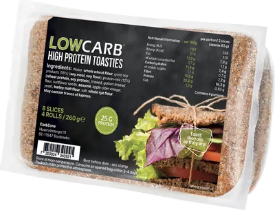 Produktbild von Low Carb® High Protein Toasties – Eiweißreiche Toastbrötchen ohne Zuckerzusatz, 260g